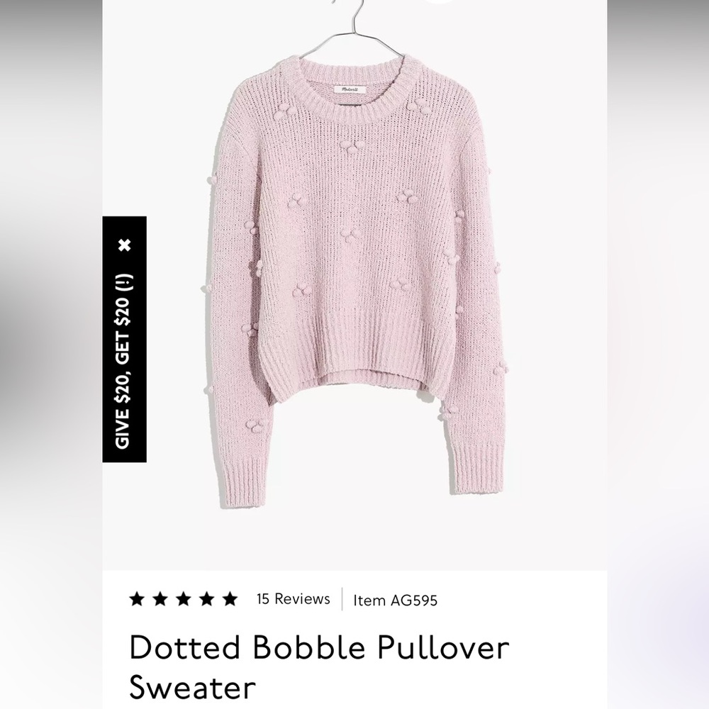 Madewell Dotted Bobble Pullover Sweater
